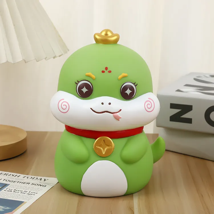 2025蛇年存钱罐卡通生肖蛇吉祥物礼品储蓄罐礼盒装创意生日礼物