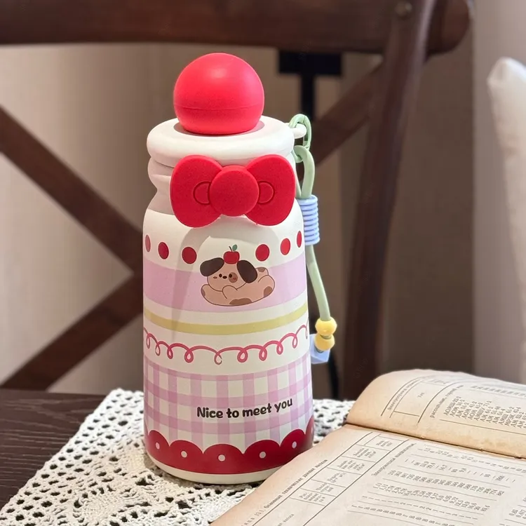 卡通ins新款女生保温杯高颜值学生水杯316不锈钢杯子便携可爱水杯