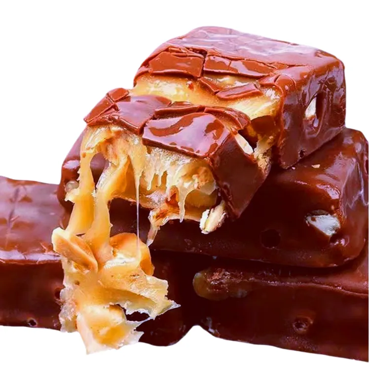 果仁花生花生夹心巧克力果仁能量棒充饥长条士力糖果零食喜糖年货