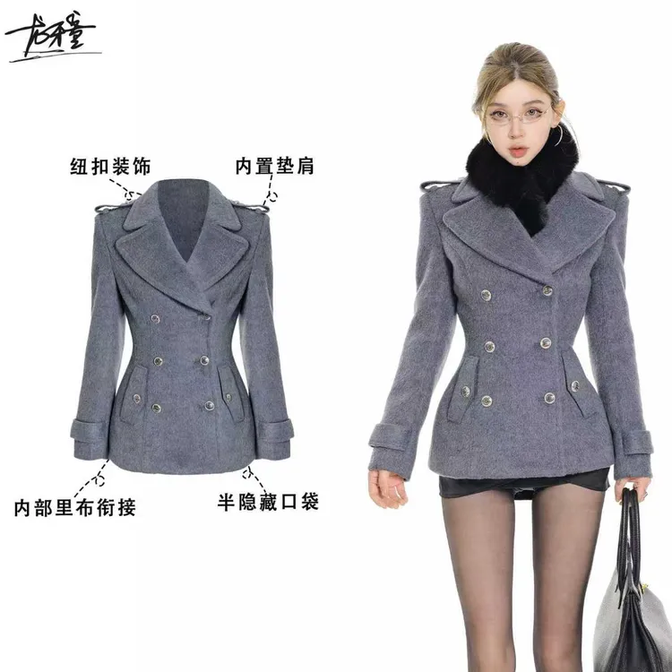 龙牙童推荐【br记忆】显瘦女秋冬韩版套装气质收腰修身加厚中长款