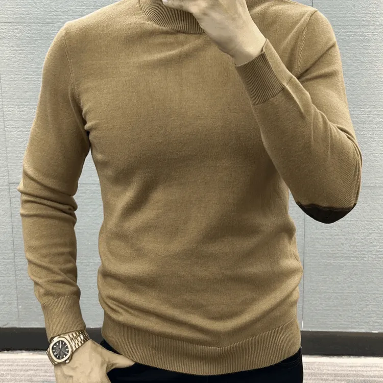 爆款男士秋冬时尚圆领长袖毛衣简约大气针织打底衫休闲百搭上衣潮