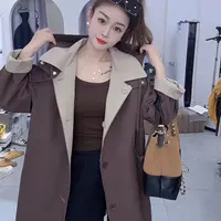 炫彩阁1802【两面穿连帽中长款高级感设计感气质风衣】