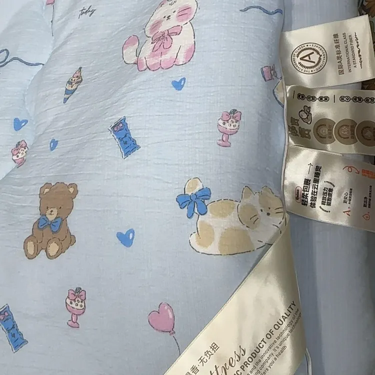 单人木棉双层纱，水洗棉四季被冬被，柔软亲肤不压身《150-200/米》