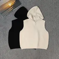 13240余小鱼【随便搭】两色连帽竖坑条休闲温柔休闲马甲背心女装