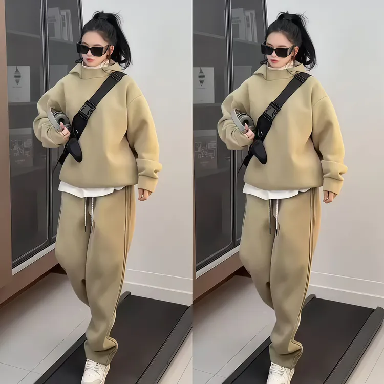 秋季新款宽松潮流美式重磅休闲套装男连帽卫衣卫裤时尚百搭两件套