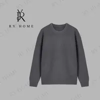 【容雨RYHOME】100%绵羊毛小众慵懒风设计宽松套头毛织衫253M3091