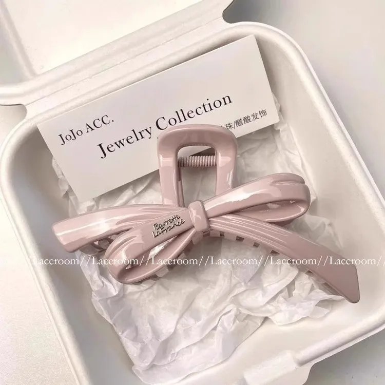 韩版飘带蝴蝶结发夹抓夹女高级感2024新款发卡夹子鲨鱼夹发饰头饰