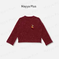 【心愿社】Mayya Plus麦芽定制气质显瘦流光风毛织上衣32537565