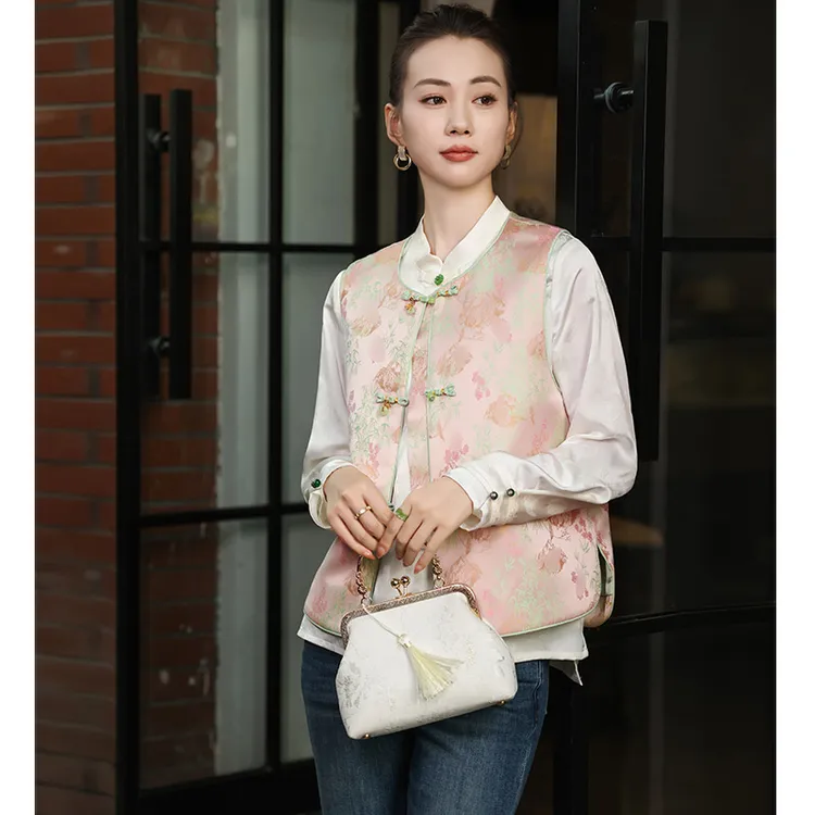 国风复古上衣中国风气质时尚印花马夹民国风新中式国风女装