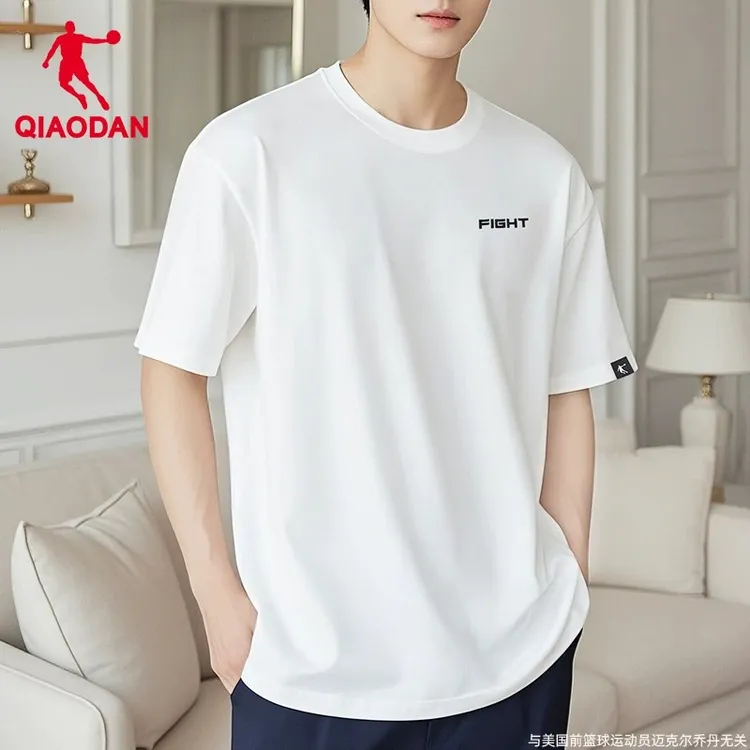 乔丹短袖t恤男2025夏季新款官方正品圆领宽松半袖男士休闲运动服