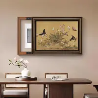 中古风电表箱装饰画百蝶图电闸配电箱遮挡弱电箱客厅挂画