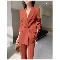 【6569套装-YR】高级感职业西装套装秋冬季御姐西服外套双排扣正装