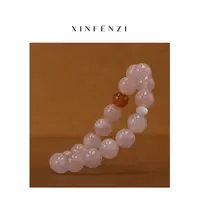 【桃之夭夭】XINFENZI 天然冰透粉雾手链手串 PS22190