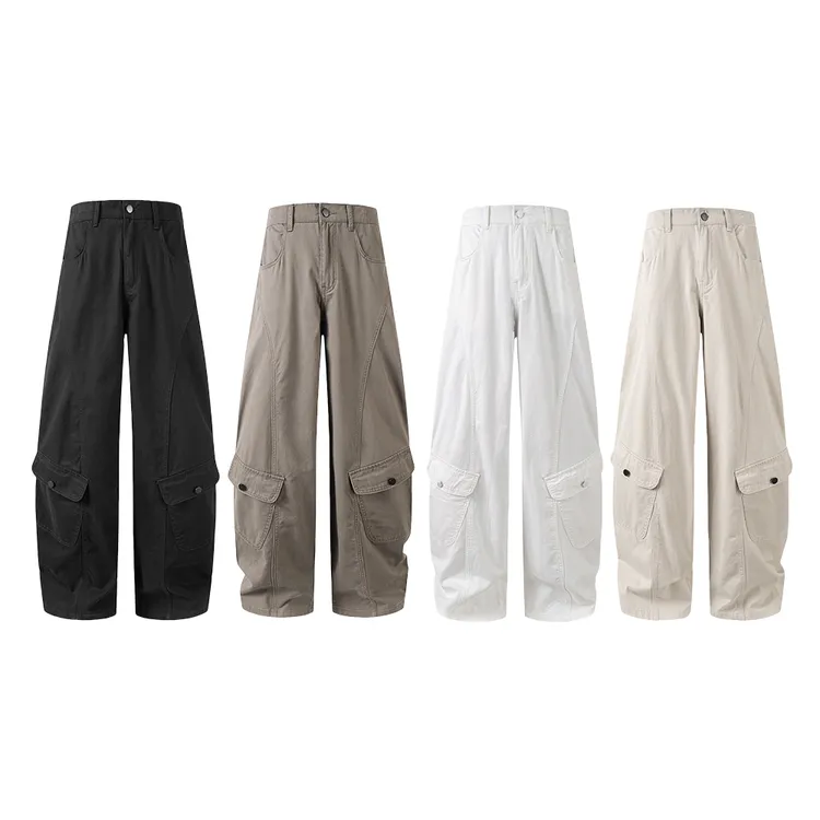 LIGGICC 军绿色工装裤男秋季美式baggy版型休闲裤宽松阔腿拖地裤