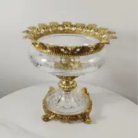 GM171水晶黄铜装饰桌面玄关摆25*24.5cm
