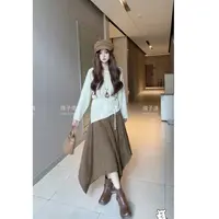 【琪子清定制】气质不规则遮跨半身裙女韩版a字中长裙子