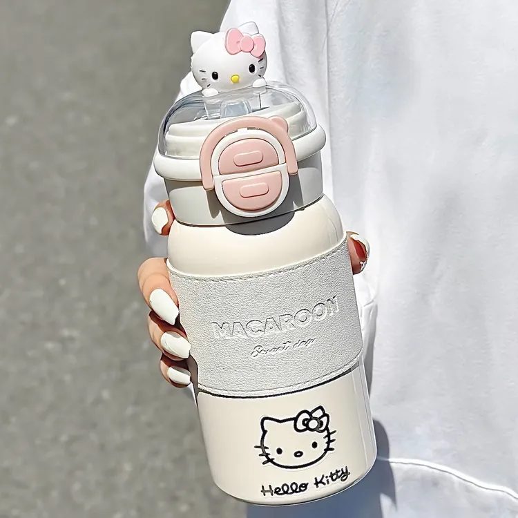 Hello Kitty可爱水杯学生高颜值吸管保温杯316不锈钢新款便携杯子