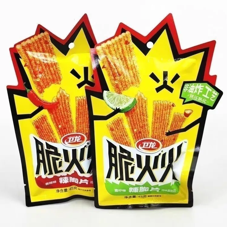 卫龙 脆火火辣脆片香辣味/青柠味45g   保12月份效期  到手8包