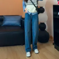 2025新款春季高腰显瘦牛仔裤女春秋窄版直筒小个子百搭休闲长裤子