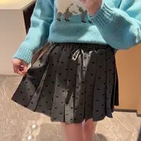 【张静芝】韩国新品~学院风满身蝴蝶结洋气减龄百褶松紧腰半身裙