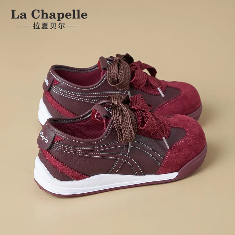 拉夏贝尔厚底德训鞋女2025冬季新款韩版透气小个子复古时尚休闲鞋