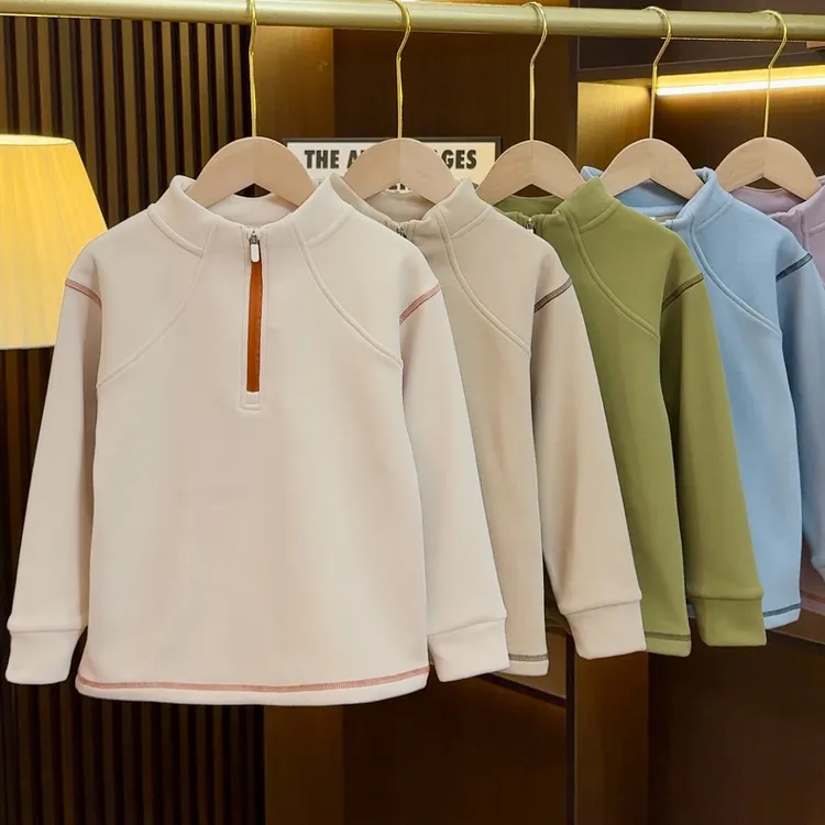 儿童桑蚕丝羊绒卫衣男童长袖打底衫2025新款秋冬中大童上衣25D10