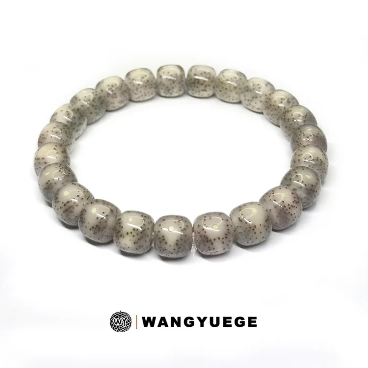 旺月阁出品 10x9一物一图经典老型桶珠 大留白星月菩提文玩手串