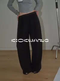 KIOKWANG//秋季新品 设计感时尚慵懒松紧腰设计阔腿长裤人手必备
