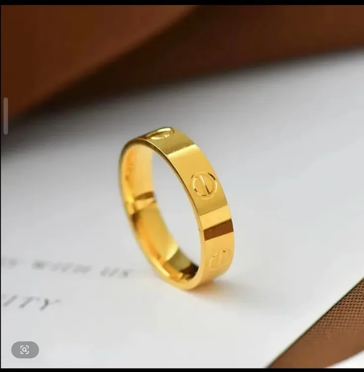 钛钢戒指 高级感经典戒指情侣戒指环金色指环百搭不掉色