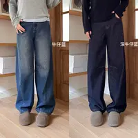 裂渡宣宣【挚爱好穿】微胖大码女秋分割双版本磨毛牛仔裤ZY508V52