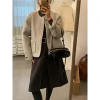 【豆豆】韩系小香风高级感上衣秋冬气质百搭柔软简约呢子外套