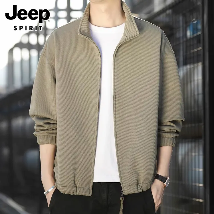JEEP SPIRIT休闲夹克男士2025年秋季新款宽松美式立领运动外套男