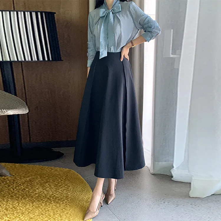 法式大摆半身裙女士2025春秋新款高腰复古伞裙小个子a字包臀裙子