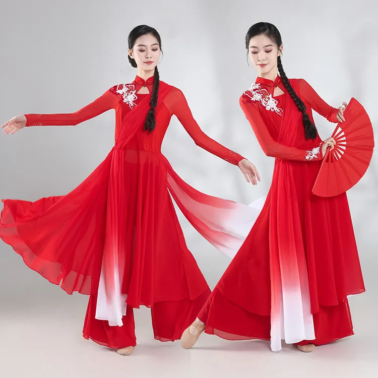 开场舞演出服五星红旗舞蹈裙高先玉同款歌伴舞服现代舞服装新款