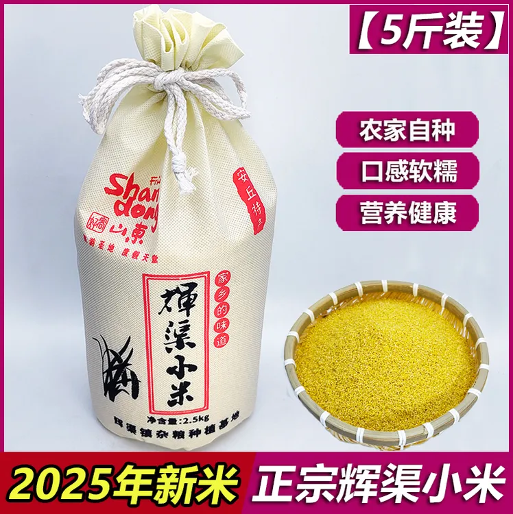 2025正宗安丘辉渠小米5斤新米孕妇月子米山东食用农家春谷黄小米