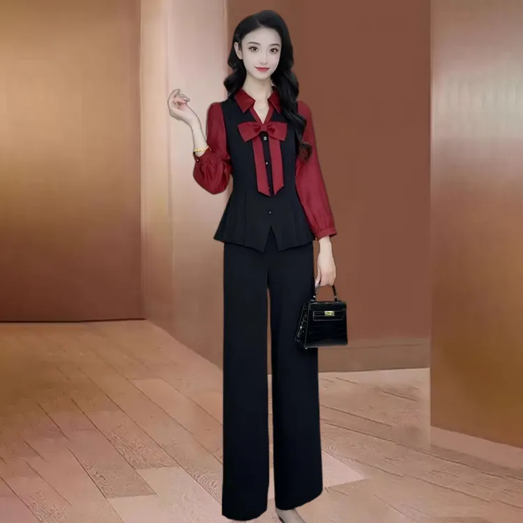 【拉夏】品牌阔太太显瘦时尚套装女2025早秋新款洋气轻奢爆款两件套