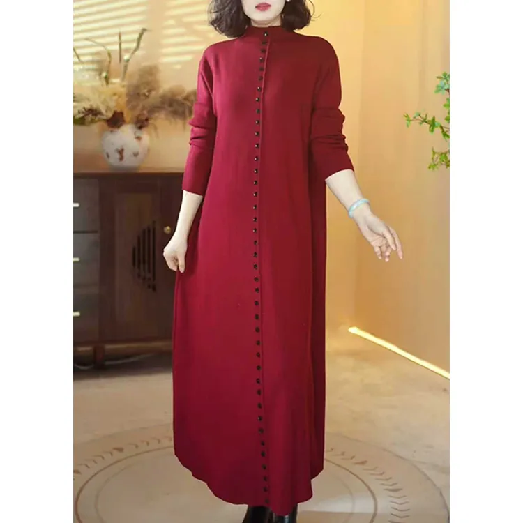 【X461】2025新款时尚百搭宽松显瘦羊绒连衣裙