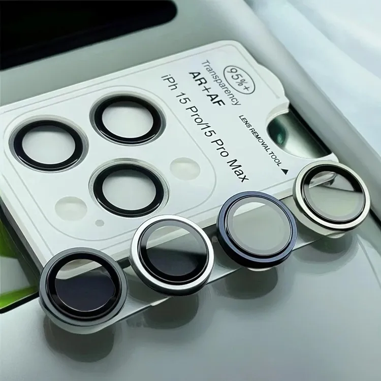 适用苹果16promax金属镜头膜超高清AR增透蓝宝石iPhone15鹰眼保护