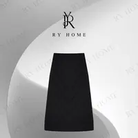 【容雨RYHOME】设计感菱格纹后开叉半身裙253Q1412