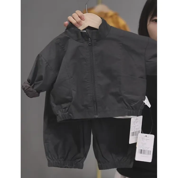 【水洗肌理棉外套 】婴儿衣服男童休闲卫衣秋冬小童上衣套装G25