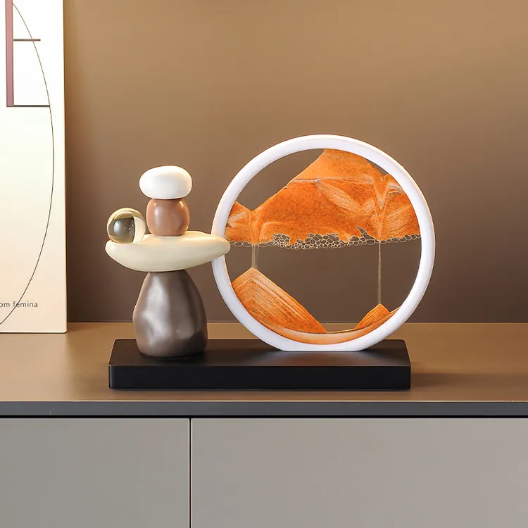 创意轻奢沙漏流沙画摆件家居客厅酒柜电视柜装饰品玄关乔迁礼物