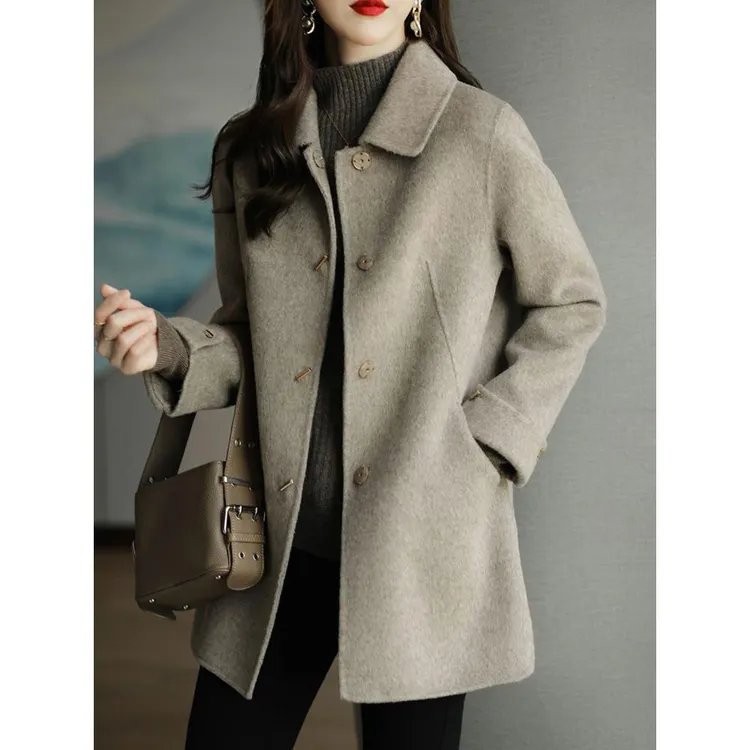 小香风毛呢外套女2025新款秋冬季爆款高级感小个子中长款呢子大衣