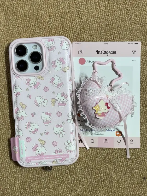 韩风仿皮卡通可爱猫咪适用iPhone16手机壳17promax标签苹果16pro
