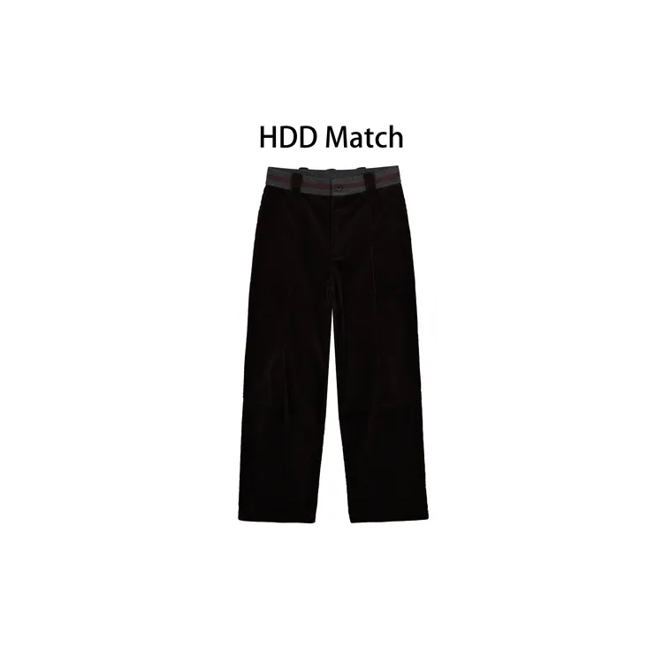 HDD- "条绒代码" 棉 秋季女款宽松拼色灯芯绒条绒休闲裤 Y8928