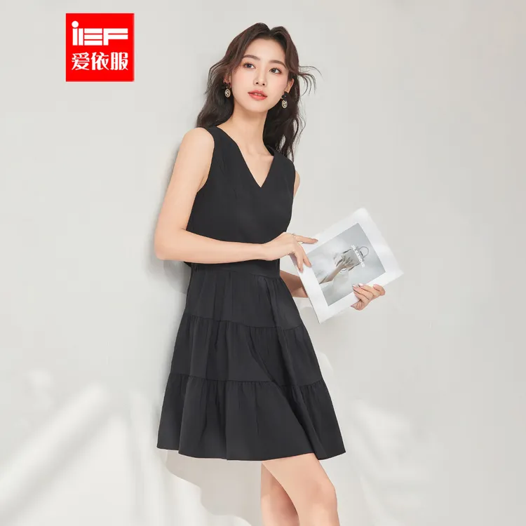 IEF/爱依服2025夏季新款通勤温柔知性女人味赫本风显瘦时尚背心裙