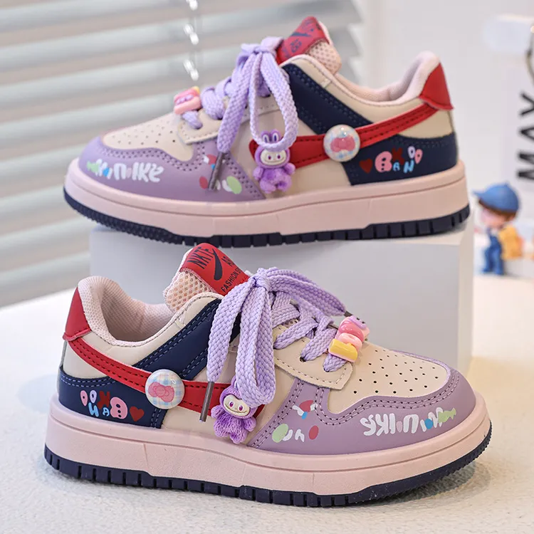 女童玩偶板鞋低帮玩偶休闲鞋防滑系带单鞋秋季新款2025年c