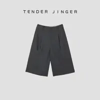 Tender Jinger气质显瘦直筒羊毛混纺直筒五分裤T53TS41288