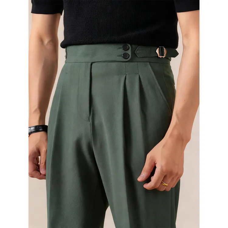 意式英伦风巴黎扣廓尔格西裤男士商务正装那不勒斯西裤休闲长裤男