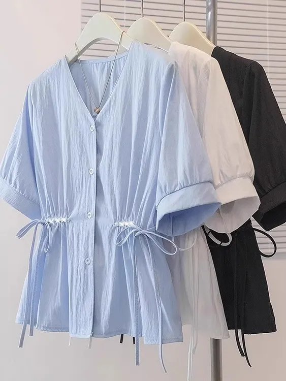 长短袖女款爆款2025年新款上衣女加宽加大女装大码衬衫打底衫