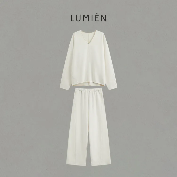 【LUMIEN 新品】“闲适都会”柔软肌理感设计时尚休闲两件套LX5HZY072